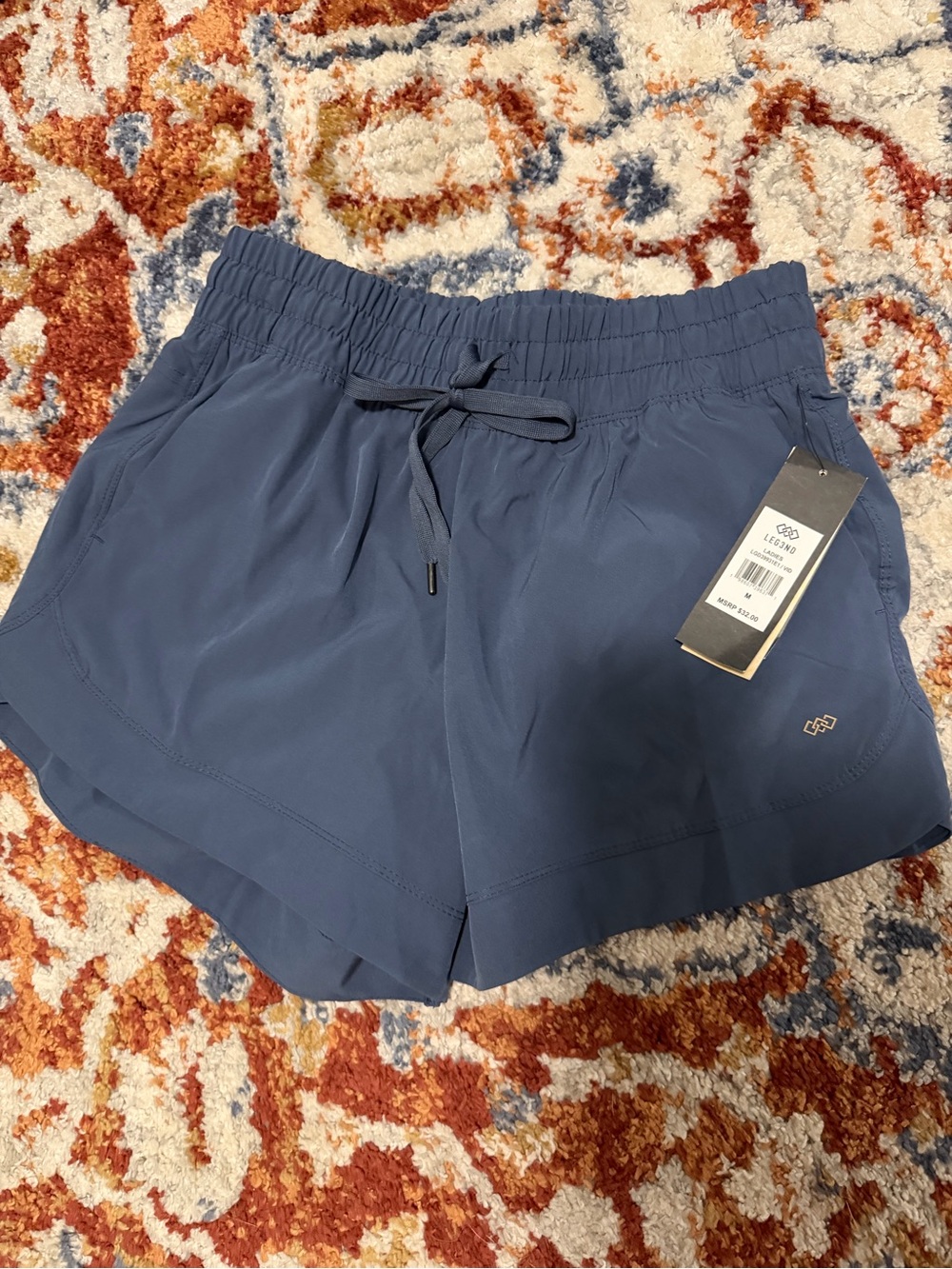 Women's Deep Blue Athletic Drawstring Shorts